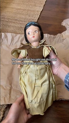 The 1930s Snow White Composition Doll my boyfriend gifted me for our anniversary 🤍👑 #snowwhite