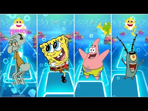 Squidward 🆚 Sandy cheeks 🆚 Mr karba 🆚 SpongeBob EDM rush tiles hop