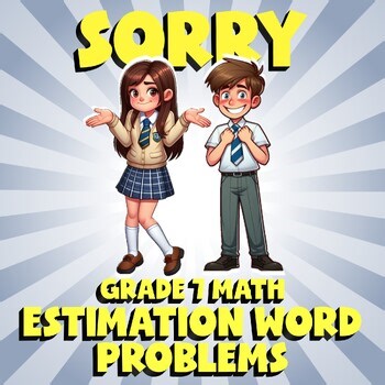 Estimation Word Problems SORRY Math Game - No Prep Grade 7 Review