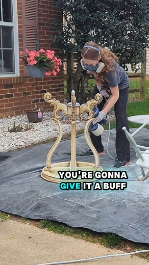 NEW LOOK 🤯😱 Simple Side Table Makeover Using Paint Wax Gold!! | The Broken Masterpiece