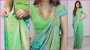1.5M views · 7.3K reactions | A saree is a traditional Indian costume worn by every Indian women and girls during weddings, family function and school farewell. But sometimes we get confused how to wear a border saree and especially get those perfect pleats. The tricks that I have shown you will definitely help you. #anaysa #saree #drape | Anaysa | Facebook