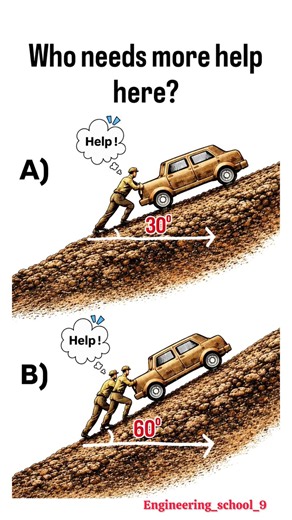 Who Needs More Help? 30° vs 60° Slope Challenge | Physics Brain Teaser Explained 😱
