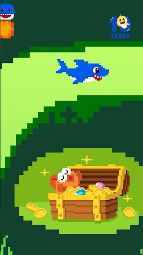 🤖 Baby Shark in 8-Bit Game #sharkmonth #august #babyshark10years
