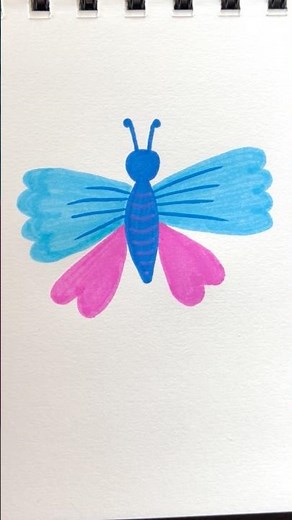 How to draw a butterfly with acrylic brush pens | easy drawing for kids #simple #artforkids #diyart
