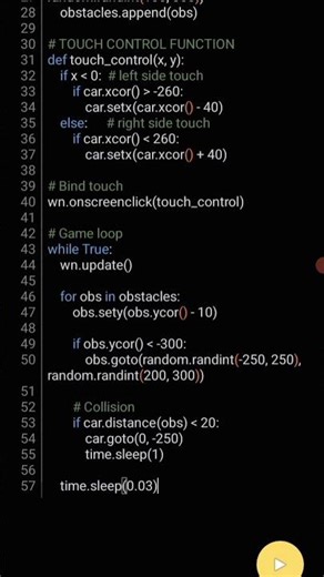 # Car Racing Game Code