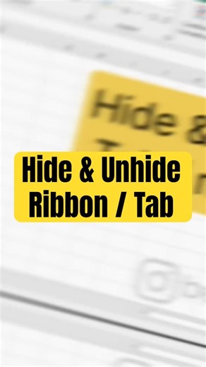 How to Hide Tab or Ribbon in Microsoft Excel | Tab hide or unhide എങ്ങനെ.?