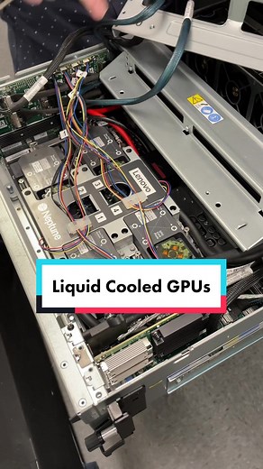 The Lenovo ThinkSystem SR670 V2 is a GPU-rich 3U rack server that supports eight double-wide GPUs, including the NVIDIA A100 and A40 Tensor Core GPUs, and a model with NVIDIA HGX A100 4-GPU offered with NVLink and Lenovo Neptune hybrid liquid-to-air cooling. Here’s a peek at the version with socketed GPUs. More details - https://bit.ly/GPUserver #lenovo #hpc #ai #ml #aiml #servers #datacenter #tech #liquidcooling #data #storagereview