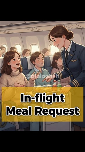 Choosing your meal is the best part of the flight! ✈️🥗 If you have dietary preferences, it's important to ask the crew clearly. In this episode, we practice how to request special meals or alternatives using phrases like