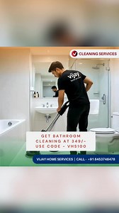 Professional Bathroom Cleaning Services in Hyderabad by Vijay Home Services. Starting at just ₹349. Get 2 Bathrooms cleaned for ₹789. Use code VHS100 – Website Exclusive Offer. Valid till 26th January only. Book now. | Vijay Home Services