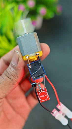 DC Motor Touch Switch ON/OFF Circuit | Easy DIY Project #shorts #dcmotor #motor