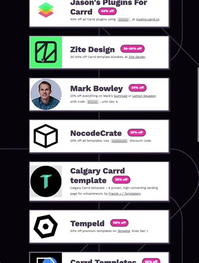 ALL Carrd Black Friday deals! 🎟 blacckfriday.carrd.co