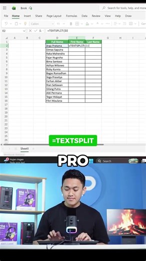 ara INSTAN Pisah Nama di Excel (Tanpa Rumus!) #shorts #excel