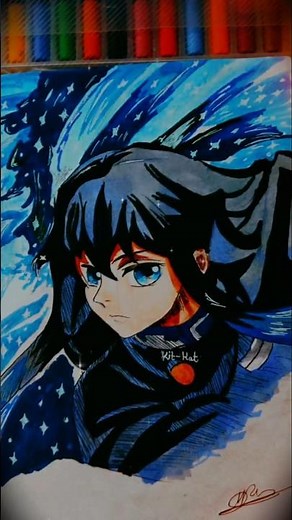 Drawing Muichiro Kitkat 😁|Demon slayer #anime
