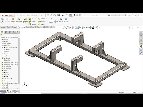 SolidWorks Weldments tutorial Structural member, Gusset, End Cap, Trim Extend