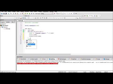 Ciclo "for" en C++ - Codeblocks