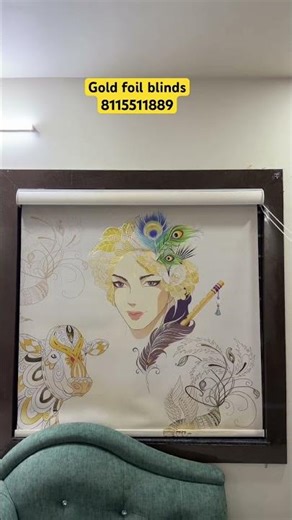 Gold foil roller blinds for windows