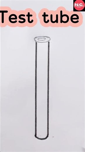 How to draw "Test tube " diagram easily || ‪@N.C.Drawing‬