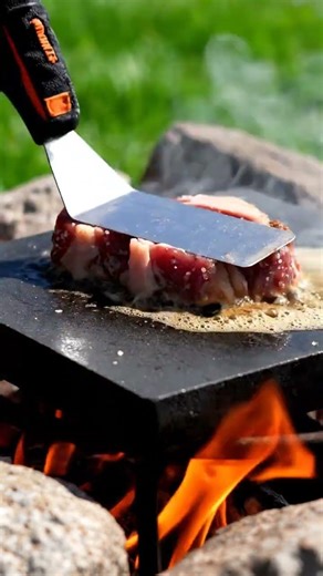 The Ultimate Outdoor Steak Experience: Sizzling Ribeye Over an Open Fire 🔥🥩