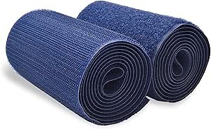 Lakesstory 4 Inch Navy Sew on Hook and Loop Tape Non-Adhesive 1 Yd Length Navy Nylon Hook and Loop Sheets Soft Fabric Fastener Rolls for Military Form Patches Bags Clothes Shoes Backpacks DIY Craft