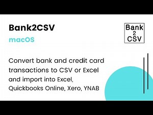 Bank2CSV (macOS): Convert CSV/Excel/PDF/QFX/QIF/OFX/QBO/MT940/STA to CSV