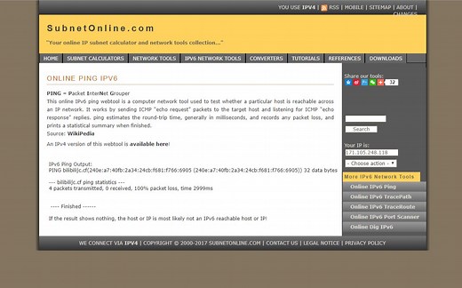 启用IPv6地址访问网站