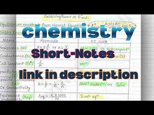 Chemistry Sshort Notes || Short Notes Of Chemistry || Class 12 Chemistry Notes pdf