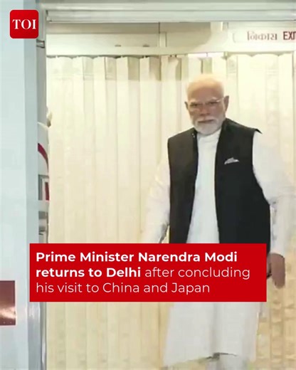 136K views · 3.5K reactions | Watch | Prime Minister #NarendraModi returns to #Delhi after concluding his visit to #China and #Japan. In #Japan, #PMModi participated in the 15th India-Japan Annual Summit, and in China, PM Modi attended the Shanghai Cooperation Organisation (#SCO) Summit. | The Times of India | Facebook