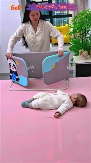 Baby Bed Guard Rail: Simple Bedside Protection With a Foldable Design 💕🛏️ #BabySafety