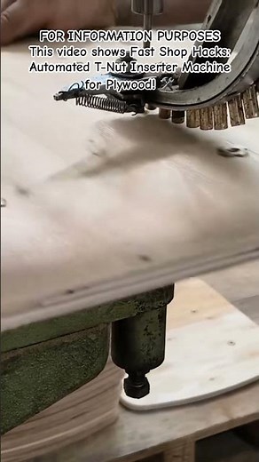 Automated T-Nut Inserter Machine for Plywood! #Woodworking #ShopHacks #VintageMachinery #Carpentry