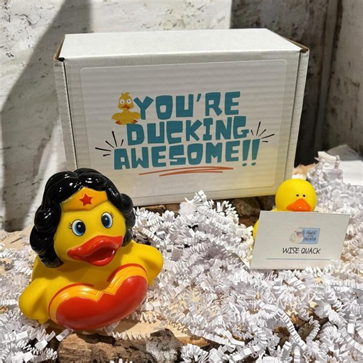 Wonder Woman Inspired Rubber Duck Gift Box – Superhero Duck, Strong Woman Gift, Curated Gift Box, Girl Power, Comic Rubber Duck - Etsy
