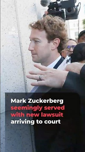 Mark Zuckerberg appears to be ‘served’ new lawsuit upon arrival at court | AJ #shorts