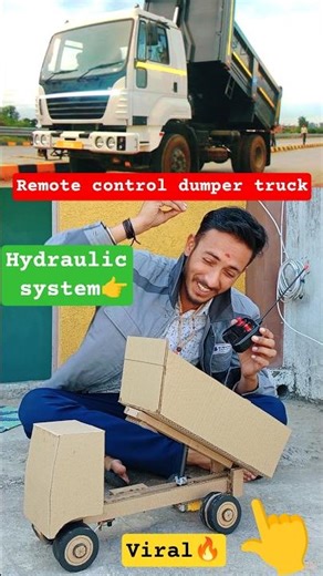 Hydraulic Successful 💪 | Remote Control Dumper Truck 🚛 | Handmade Cardboard RC