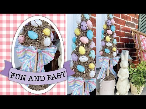 EGGTASTIC 🐇 DOLLAR TREE Easter Craft | (Topiary Tree) Spring 2023
