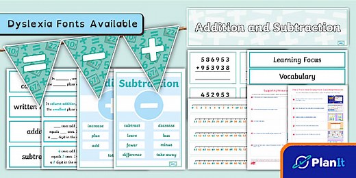 UKS2 Addition and Subtraction Maths Working Wall Display Pack
