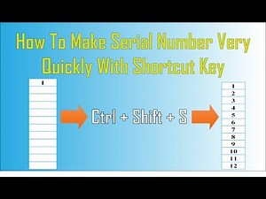 How To Make Serial Number Very Quickly With Shortcut Key in Excel - Part 1