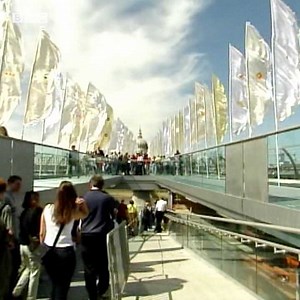 1.8K views · 34 reactions | #OnThisDay 2000: The new Millennium Bridge in London got off to a rather wobbly beginning. | BBC Archive | Facebook