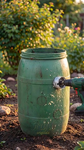 DIY Vertical Garden Tower from a Plastic Barrel | diy project