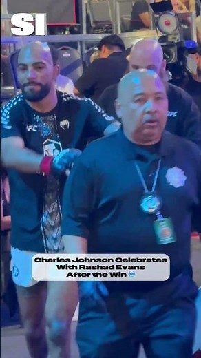 Charles Johnson Celebrates With UFC Legend Rashad Evans After Win 🫡 #ufc #mma
