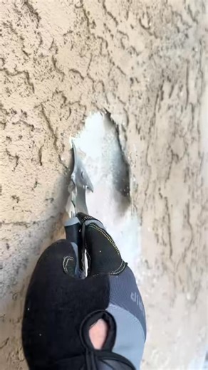 6.6K views · 26 reactions | Stucco repair #stucco #repair #asmr #satisfying #foryou #fyp | Roll with it | Facebook