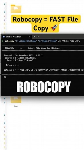 Robocopy Explained in 60 Seconds | Powerful Windows File Copy Command