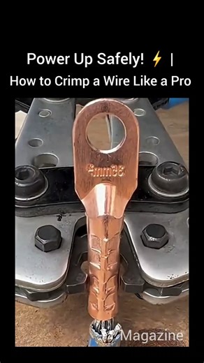 Industrial Magazine on Instagram: "Power Up Safely! ⚡ | How to Crimp a Wire Like a Pro 🔧 No more loose wires or electrical worries! 🤯 This satisfying video is your quick guide to using a crimping tool to attach a cable wire terminal (ferrule) the RIGHT way. A proper crimp is crucial for safety, performance, and avoiding short circuits! 🔥 Watch that clean, secure connection come to life! It’s all about precision and using the right tool for the job. ✨ 🔧 Why a proper crimp matters: ✅ Creates a