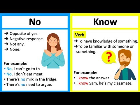 NO vs KNOW 🤔 | What's the difference? | Learn with examples