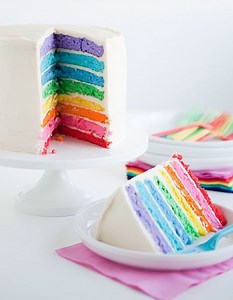 Rainbow cake pour 12 personnes - Recettes - Elle à Table