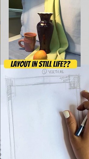 How to Create the 😍 Layout for Still Life Drawings | Step-by-Step Composition Guide #shortsfeed
