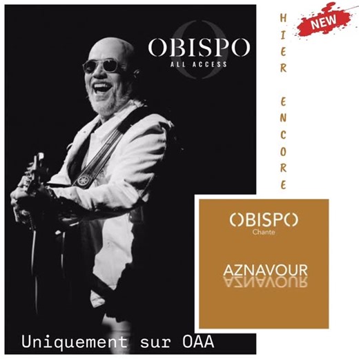100% FANS - PASCAL OBISPO on Instagram: "📲Encore une belle nouveauté sur Obispo All Access pour bien démarrer la semaine 🎶 Le titre « Hier encore » intègre l’album Obispo chante Aznavour. Bonne soirée à tous ✨🌺 #pascalobispo #obispoallaccess #nouveauté #musiquefrançaise @pascalobispo"