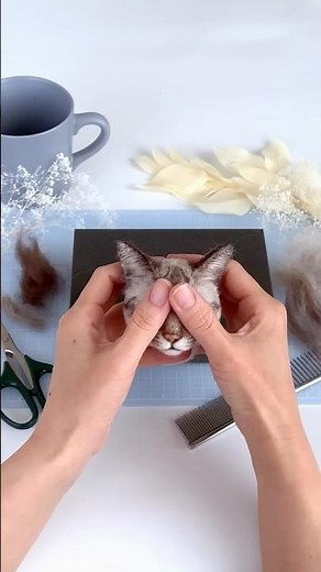 【羊毛フェルト】リアルすぎるシャムトラ猫が完成！｜Realistic Felted Cat Reveal