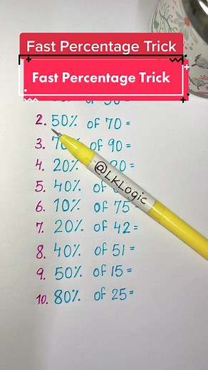 ‏#learnontiktok #lklogic #math | percentage math tricks