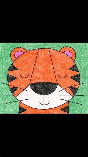 Easy How to Draw a Tiger Face for Kids | Step-by-Step Art Lesson