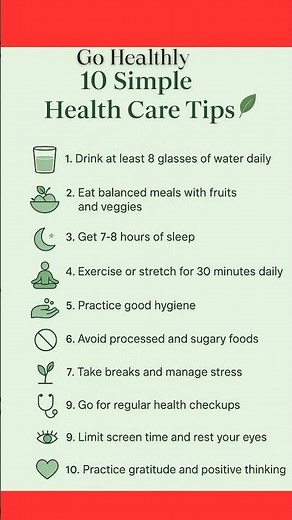 10 Simple Health Tips for a Better Life | Go Healthly