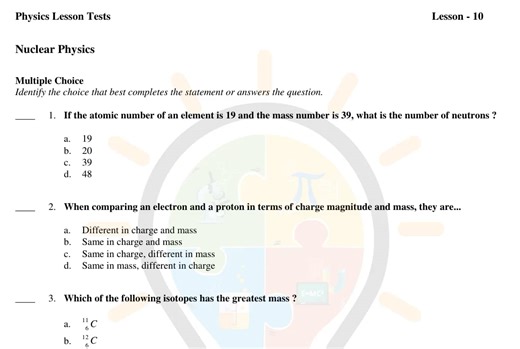 Phy_Lesson Tests_Lesson 10